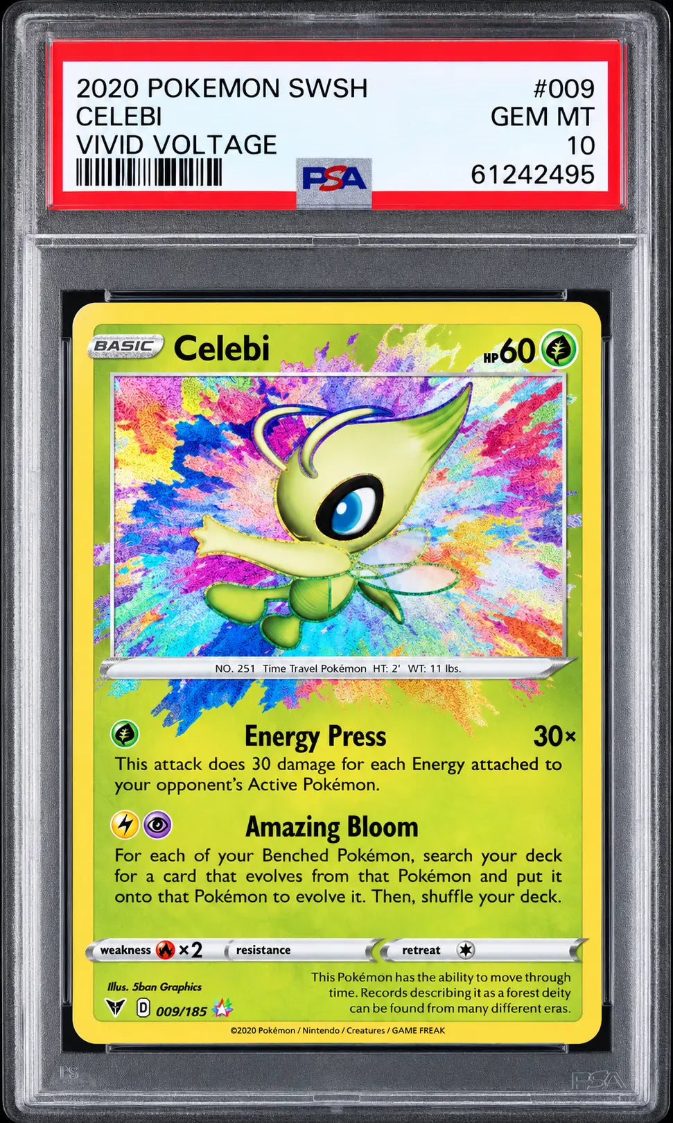 2020 Pokémon Celebi 009/185 Vivid Voltage Amazing Rare PSA 10 cert 61242495