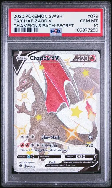 Charizard V 079/073 Champion’s Path Secret Rare PSA 10 cert 105877256