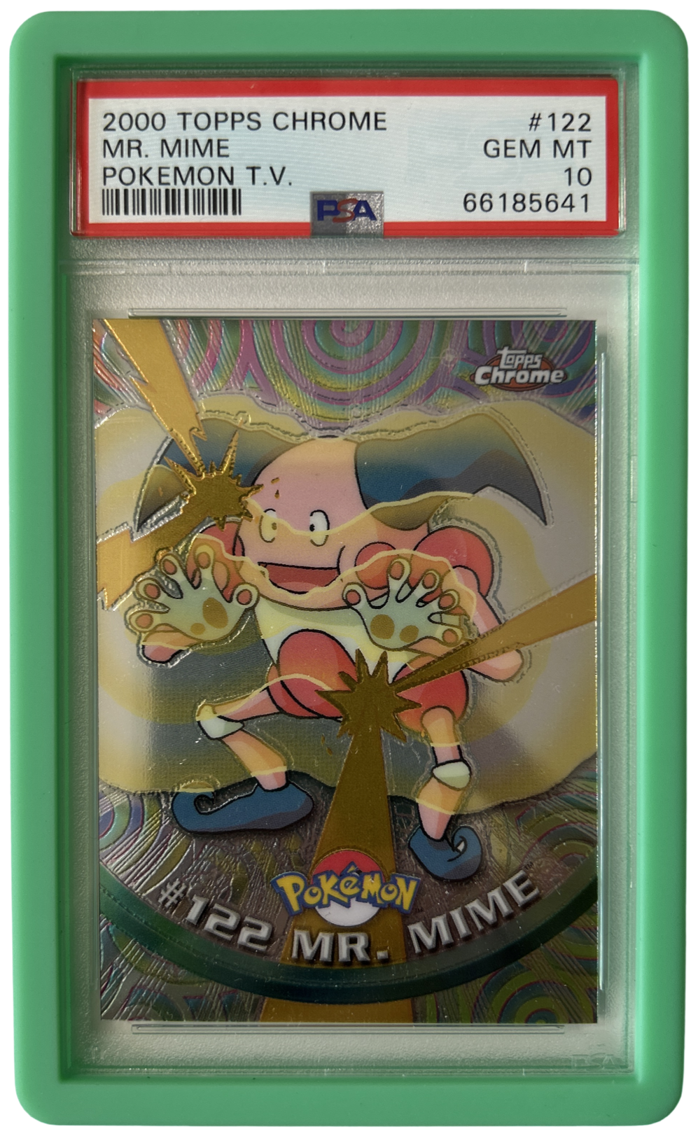 Pokemon - Topps Chrome Series 2 - MR. Mime #122 - PSA 10 - Lime Guard
