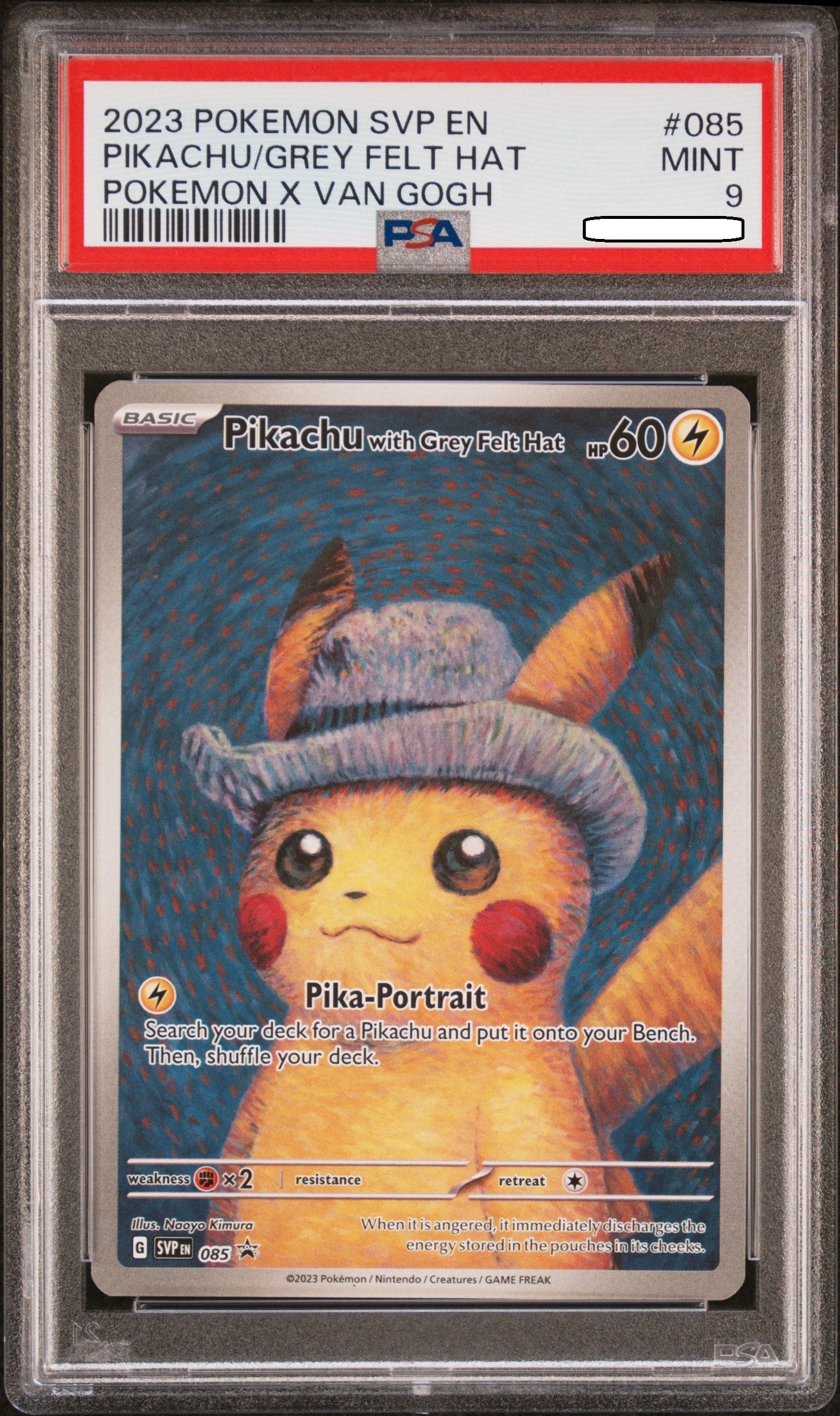 shop pikachu pokemon card TCG – Pikachu with Grey Felt Hat Promo 085 – PSA 9 Mint – – Squirtle Squad Card Shop
