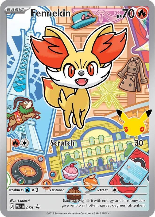 Pokémon TCG – Fennekin MEP 059 – Mega Evolution Promo Cards – Near Mint