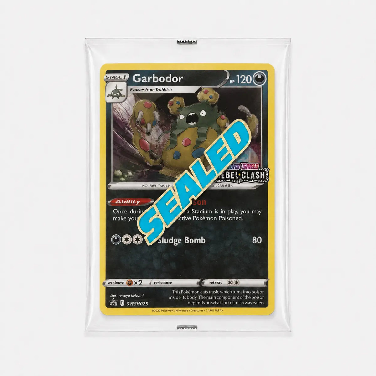 Garbodor SWSH025 Rebel Clash Stamp – Sealed Promo