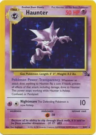 Haunter (6) 006 - Unlimited Holofoil Fossil - Holo Rare Fossil Pokemon Single Squirtle Squad Card Shop.