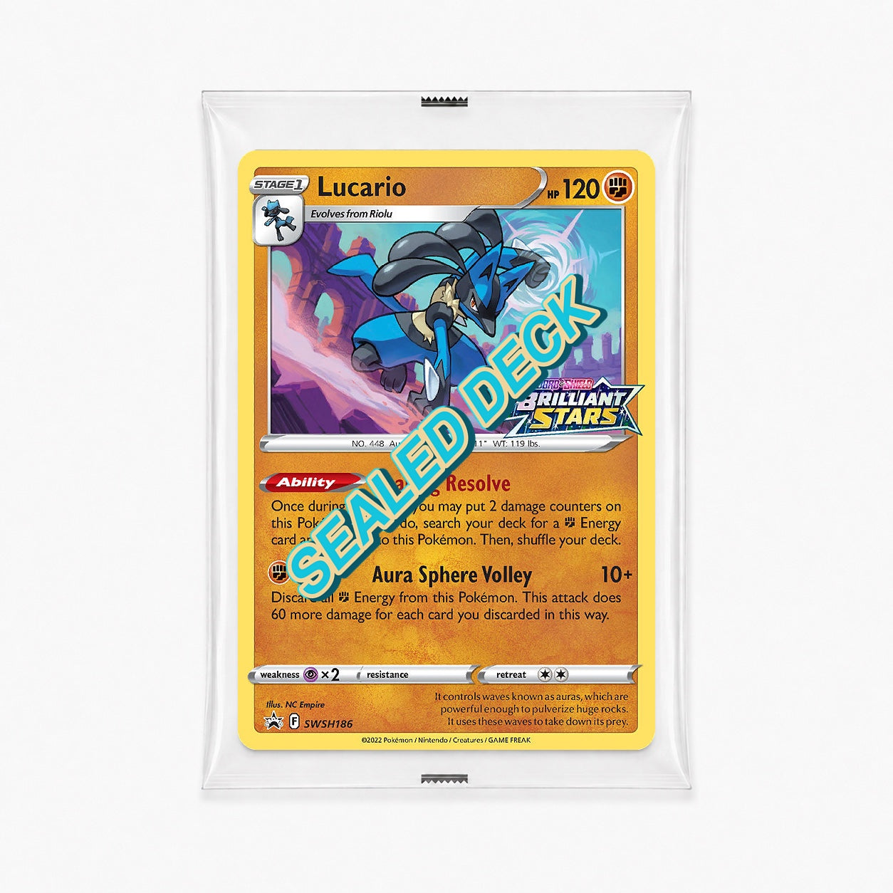 Lucario SWSH186 Brilliant Stars Build and Battle sealed deck