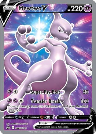 Pokémon TCG Mewtwo V SWSH229 Holofoil Sword and Shield Black Star Promo Card Raw Collectible Pokémon Card