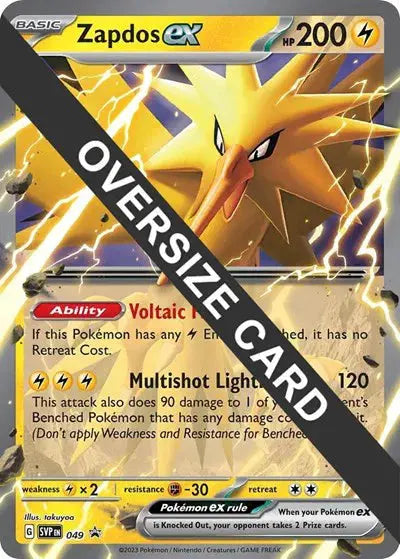 Pokémon TCG - Zapdos ex 049 - Scarlet & Violet Promo - Jumbo Holofoil Card SV: Scarlet & Violet Promo Cards Pokemon Single Squirtle Squad Card Shop.