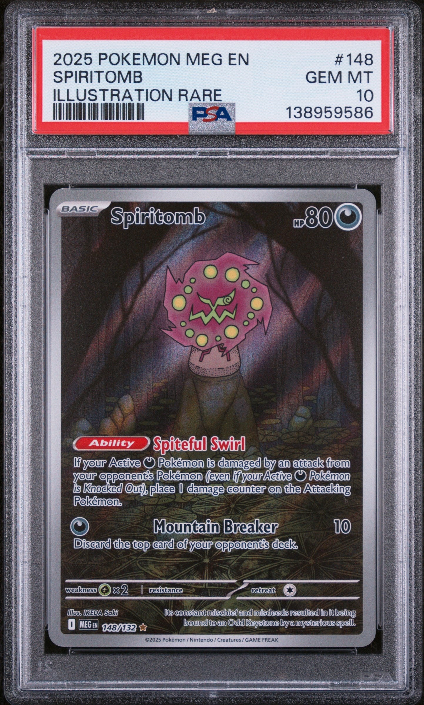 Pokémon TCG - Spiritomb 148/132 - MEG EN - Illustration Rare - PSA 10 Gem Mint Squirtle Squad Card Shop. Squirtle Squad Card Shop.