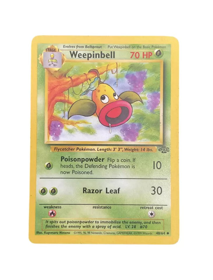 Pokemon - Jungle Set - Weepinbell 48/64 - Condition (Played)