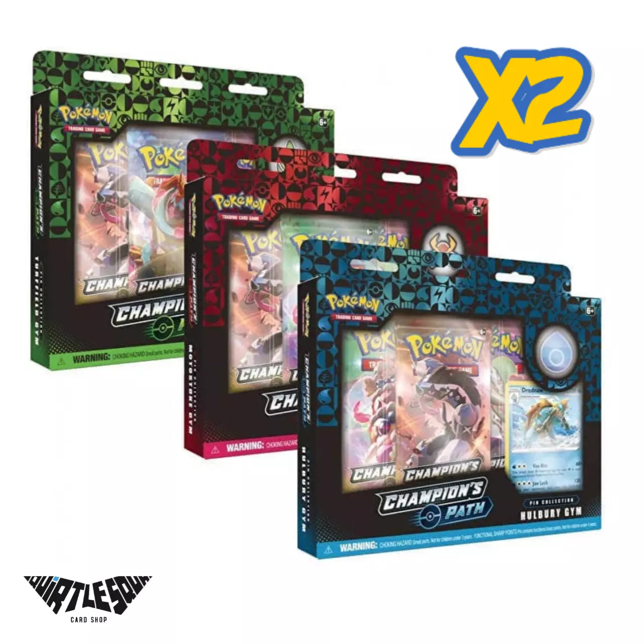 Pokemon - Champions Path - Pin Collection - FIRE GRASS WATER - FULL DISPLAY