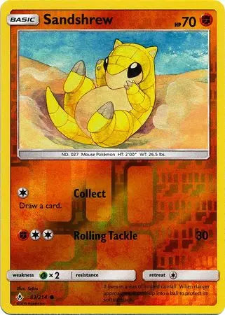 Sandshrew 83/214 Unbroken Bonds Reverse Holo Pokémon card