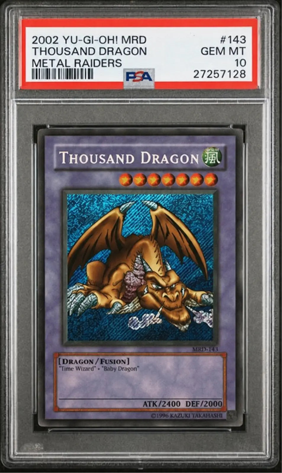 YU-GI-OH - Metal Raiders - 2003 Thousand Dragon MRD-143 - PSA 10 - POP 101 Squirtle Squad Card Shop. Squirtle Squad Card Shop.