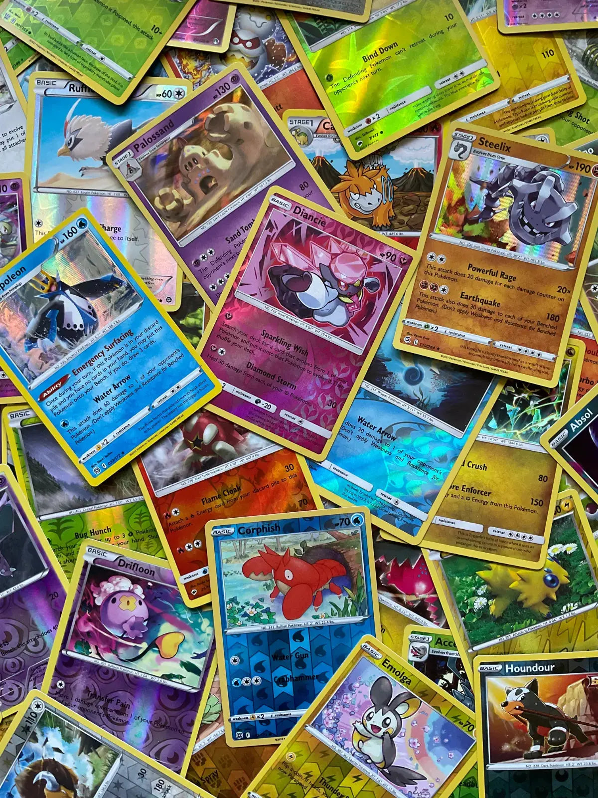 Pokémon TCG – 50 Reverse Holo Card Lot + 1 Ultra Rare – No Duplicates – Random Pokémon Cards Squirtle Squad Card Shop. Pokemon Card Lots Squirtle Squad Card Shop.