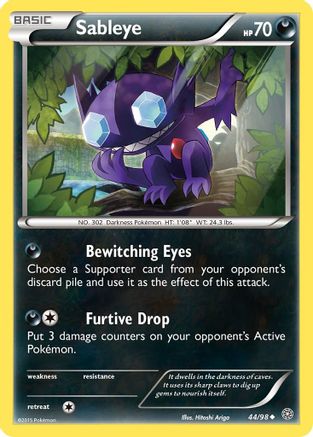 Sableye 044  - Reverse Holofoil XY  Ancient Origins - Uncommon XY - Ancient Origins Pokemon Single  Squirtle Squad Card Shop.