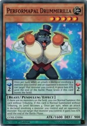Performapal Drummerilla (CORE-EN006) - Clash of Rebellions Unlimited Clash of Rebellions Yugioh Single  Squirtle Squad Card Shop.