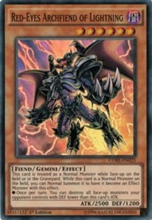 Red-Eyes Archfiend of Lightning (CORE-EN023) - Clash of Rebellions 1st Edition Clash of Rebellions Yugioh Single  Squirtle Squad Card Shop.