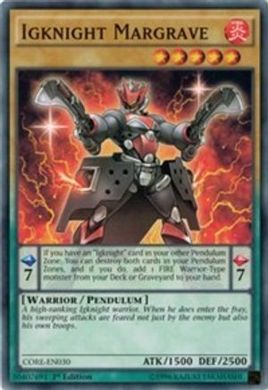 Igknight Margrave (CORE-EN030) - Clash of Rebellions 1st Edition Clash of Rebellions Yugioh Single  Squirtle Squad Card Shop.
