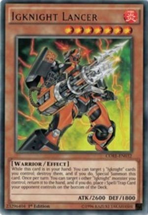 Igknight Lancer (CORE-EN032) - Clash of Rebellions 1st Edition Clash of Rebellions Yugioh Single  Squirtle Squad Card Shop.