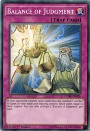 Balance of Judgment (CORE-EN078) - Clash of Rebellions 1st Edition Clash of Rebellions Yugioh Single  Squirtle Squad Card Shop.