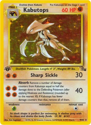 Kabutops (9) (9) 009  - 1st Edition Holofoil Fossil - Holo Rare Fossil Pokemon Single  Squirtle Squad Card Shop.