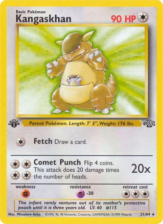 Kangaskhan (21) (21) 021  - 1st Edition Jungle - Rare Jungle Pokemon Single  Squirtle Squad Card Shop.
