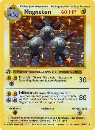 Magneton/102  - 1st Edition Holofoil Base Set Shadowless - Holo Rare Base Set (Shadowless) Pokemon Single  Squirtle Squad Card Shop.