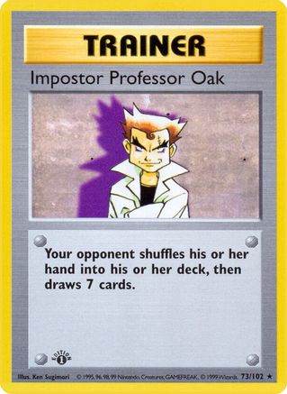 Impostor Professor Oak/102  - 1st Edition Base Set Shadowless - Rare Base Set (Shadowless) Pokemon Single  Squirtle Squad Card Shop.