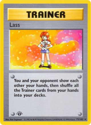 Lass 075  - 1st Edition Base Set Shadowless - Rare Base Set (Shadowless) Pokemon Single  Squirtle Squad Card Shop.