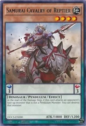 Samurai Cavalry of Reptier (DOCS-EN000) - Dimension of Chaos 1st Edition Dimension of Chaos Yugioh Single  Squirtle Squad Card Shop.