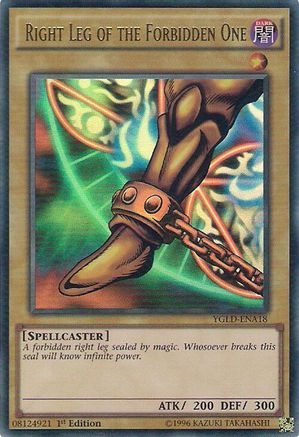 Right Leg of the Forbidden One (YGLD-ENA18) - King of Games: Yugi's Legendary Decks Unlimited King of Games: Yugi's Legendary Decks Yugioh Single  Squirtle Squad Card Shop.