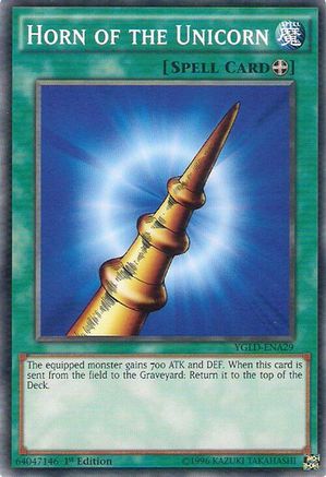 Horn of the Unicorn (YGLD-ENA29) - King of Games: Yugi's Legendary Decks 1st Edition King of Games: Yugi's Legendary Decks Yugioh Single  Squirtle Squad Card Shop.