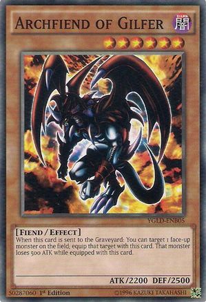 Archfiend of Gilfer (YGLD-ENB05) - King of Games: Yugi's Legendary Decks 1st Edition King of Games: Yugi's Legendary Decks Yugioh Single  Squirtle Squad Card Shop.