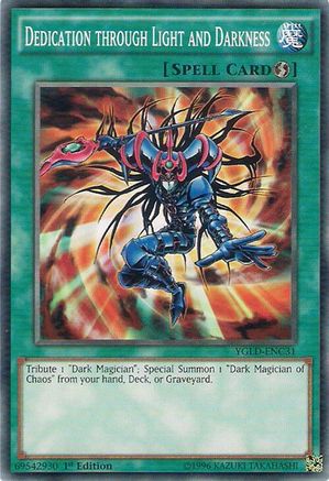 Dedication through Light and Darkness (YGLD-ENC31) - King of Games: Yugi's Legendary Decks 1st Edition King of Games: Yugi's Legendary Decks Yugioh Single  Squirtle Squad Card Shop.