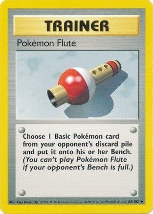 Pokemon Flute 086/102 - Base Set Unlimited - Uncommon Pokémon Card