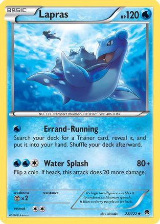 Lapras 028  - Reverse Holofoil XY  BREAKpoint - Uncommon XY - BREAKpoint Pokemon Single  Squirtle Squad Card Shop.