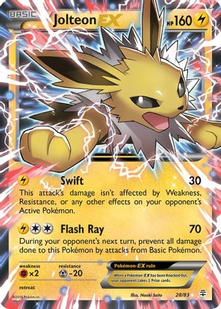 Jolteon EX 028  - Holofoil Generations - Ultra Rare Generations Pokemon Single  Squirtle Squad Card Shop.