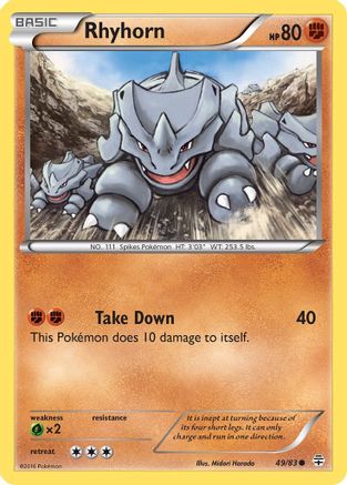 Rhyhorn  - Reverse Holofoil Generations - Common Generations Pokemon Single  Squirtle Squad Card Shop.