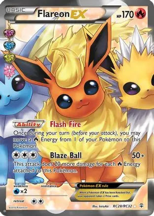 Flareon EX (Full Art) RC28 - Holofoil Generations Radiant Collection - Ultra Rare Generations: Radiant Collection Pokemon Single  Squirtle Squad Card Shop.