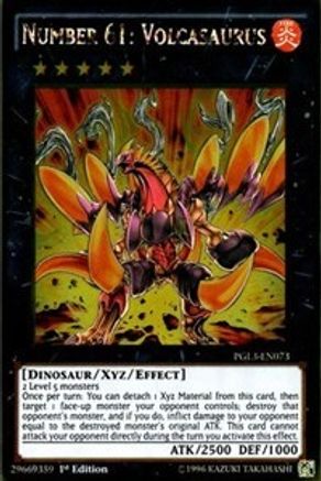 Number 61: Volcasaurus (PGL3-EN073) - Premium Gold: Infinite Gold 1st Edition Premium Gold: Infinite Gold Yugioh Single  Squirtle Squad Card Shop.