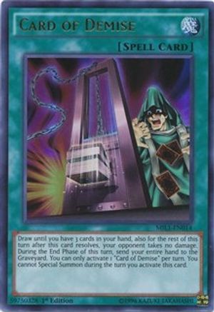 Card of Demise (MIL1-EN014) - Millennium Pack 1st Edition Millennium Pack Yugioh Single  Squirtle Squad Card Shop.