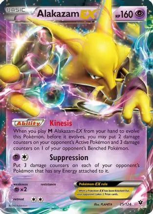 Alakazam EX 025  - Holofoil XY  Fates Collide - Ultra Rare XY - Fates Collide Pokemon Single  Squirtle Squad Card Shop.