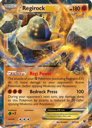 Regirock EX 043  - Holofoil XY  Fates Collide - Ultra Rare XY - Fates Collide Pokemon Single  Squirtle Squad Card Shop.