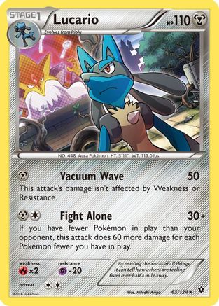 Lucario (63) (63) 063  - Holofoil XY  Fates Collide - Holo Rare XY - Fates Collide Pokemon Single  Squirtle Squad Card Shop.