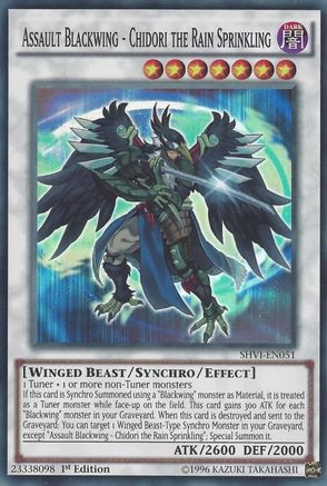 Assault Blackwing - Chidori the Rain Sprinkling (SHVI-EN051) - Shining Victories 1st Edition Shining Victories Yugioh Single  Squirtle Squad Card Shop.