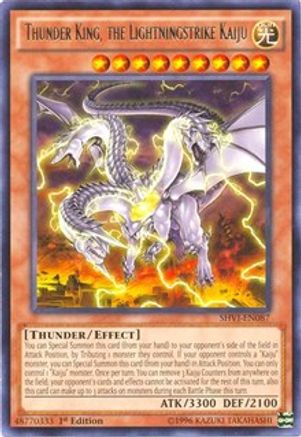 Thunder King, the Lightningstrike Kaiju (SHVI-EN087) - Shining Victories Unlimited Shining Victories Yugioh Single  Squirtle Squad Card Shop.