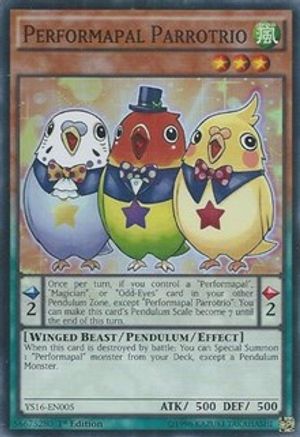 Performapal Parrotrio (YS16-EN005) - Starter Deck: Yuya 1st Edition Starter Deck: Yuya Yugioh Single  Squirtle Squad Card Shop.