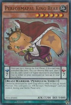 Performapal King Bear (YS16-EN002) - Starter Deck: Yuya 1st Edition Starter Deck: Yuya Yugioh Single  Squirtle Squad Card Shop.