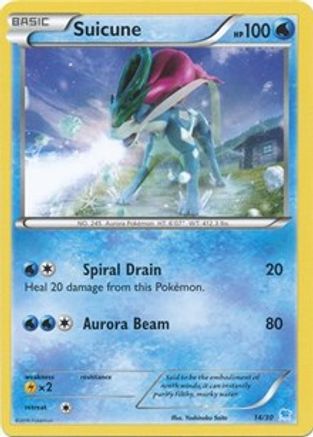 Suicune (14 - Non-Holo)  XY Trainer Kit Pikachu Libre & Suicune - Common XY Trainer Kit: Pikachu Libre & Suicune Pokemon Single  Squirtle Squad Card Shop.