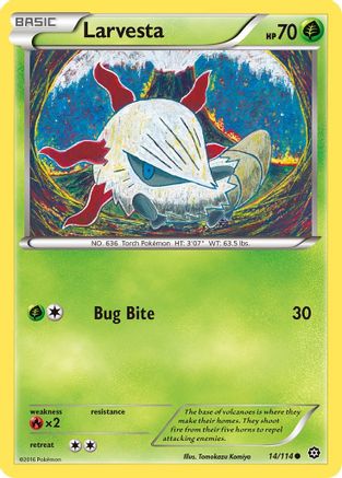 Larvesta 014  - Reverse Holofoil XY  Steam Siege - Common XY - Steam Siege Pokemon Single  Squirtle Squad Card Shop.