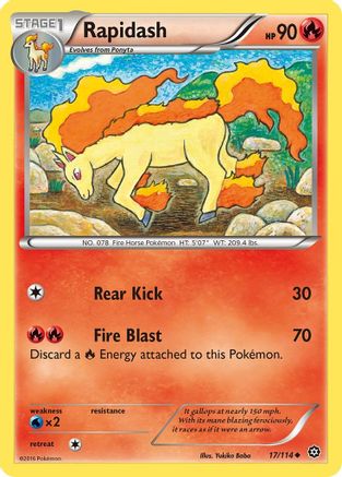 Rapidash 017  XY  Steam Siege - Uncommon XY - Steam Siege Pokemon Single  Squirtle Squad Card Shop.