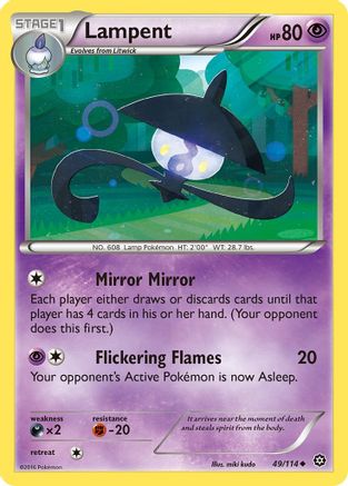 Lampent 049  - Reverse Holofoil XY  Steam Siege - Uncommon XY - Steam Siege Pokemon Single  Squirtle Squad Card Shop.